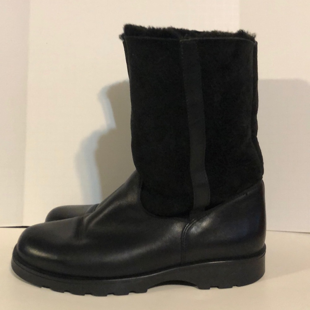 La Canadienne shearling suede black  boots sz 9